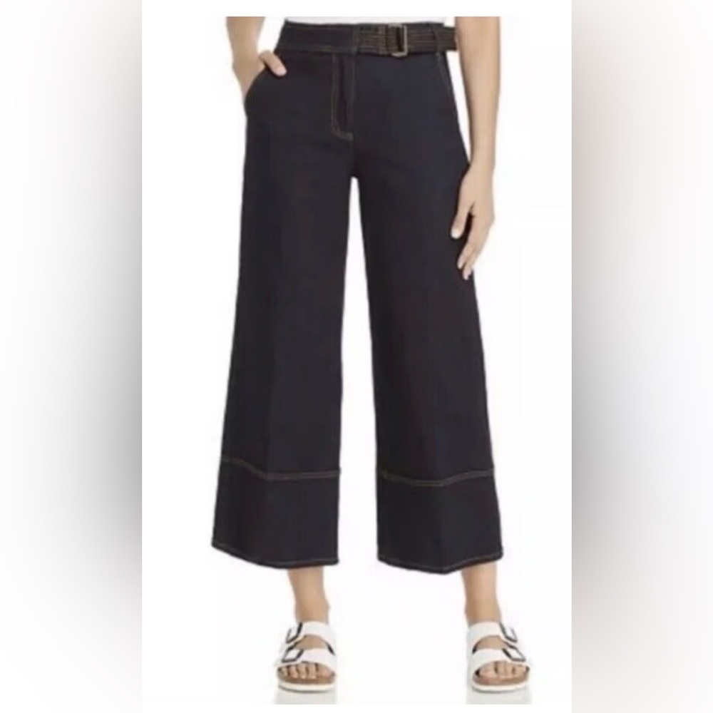 Tory Burch High Rise Wide-Leg Cropped Jeans